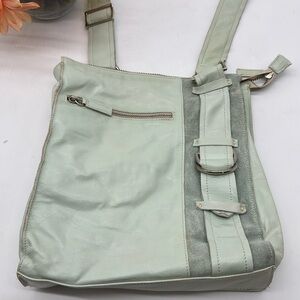 Arcadia Light Green Mint Vintage Leather Crossbody Made in Italy MCB6240Q